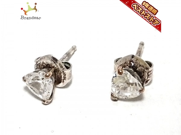 スタージュエリー STAR JEWELRY ピアス - K18WG×ダイヤモンド ハート