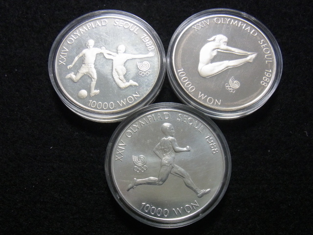 1988年ソウルオリンピック記念銀貨 プルーフ 10000＆5000ウオン 【公式