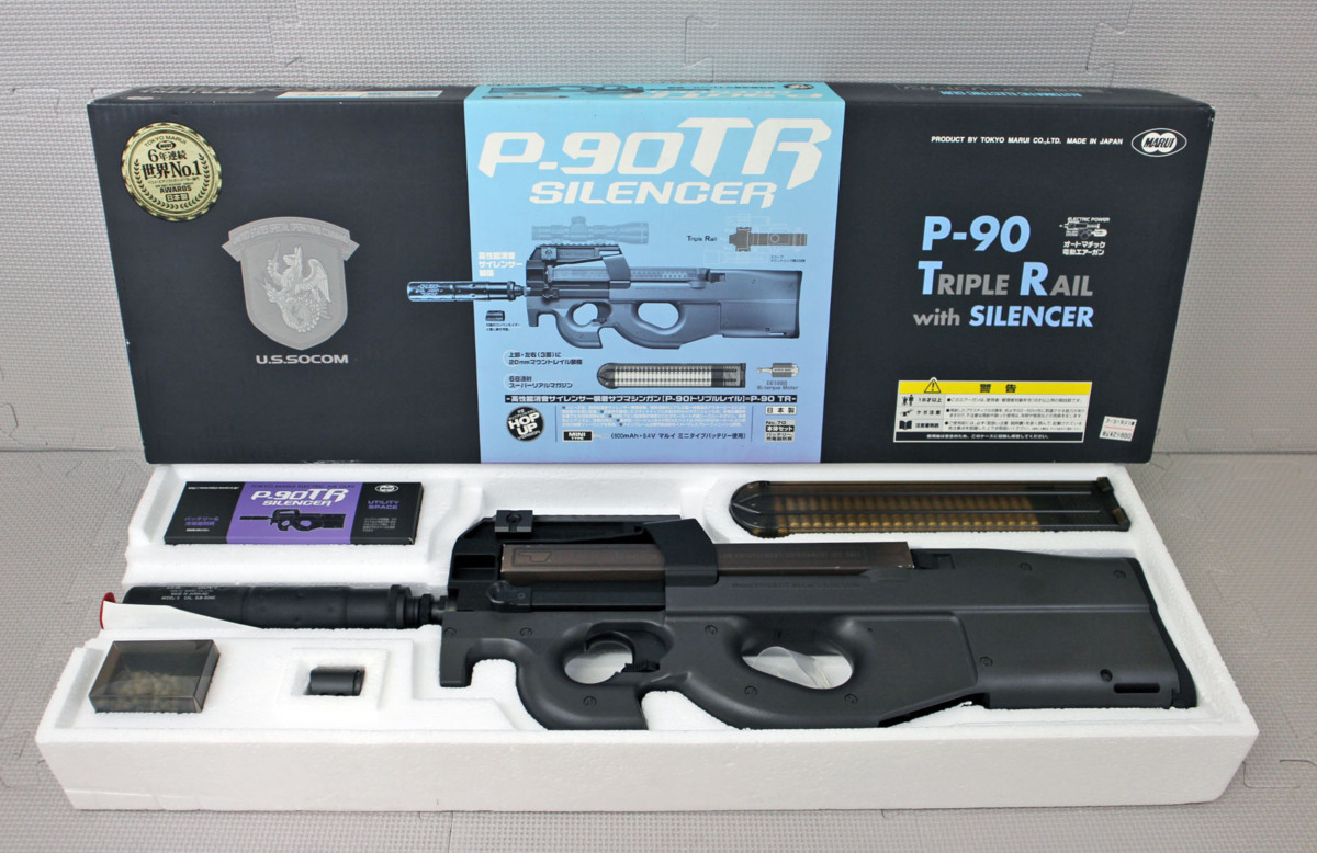  品 東京マルイ P-90TR SILENCER 電動エアーガン(電動ガン)｜売買されたオークション情報、yahooの商品情報をアーカイブ公開 - オークファン 電動ガン