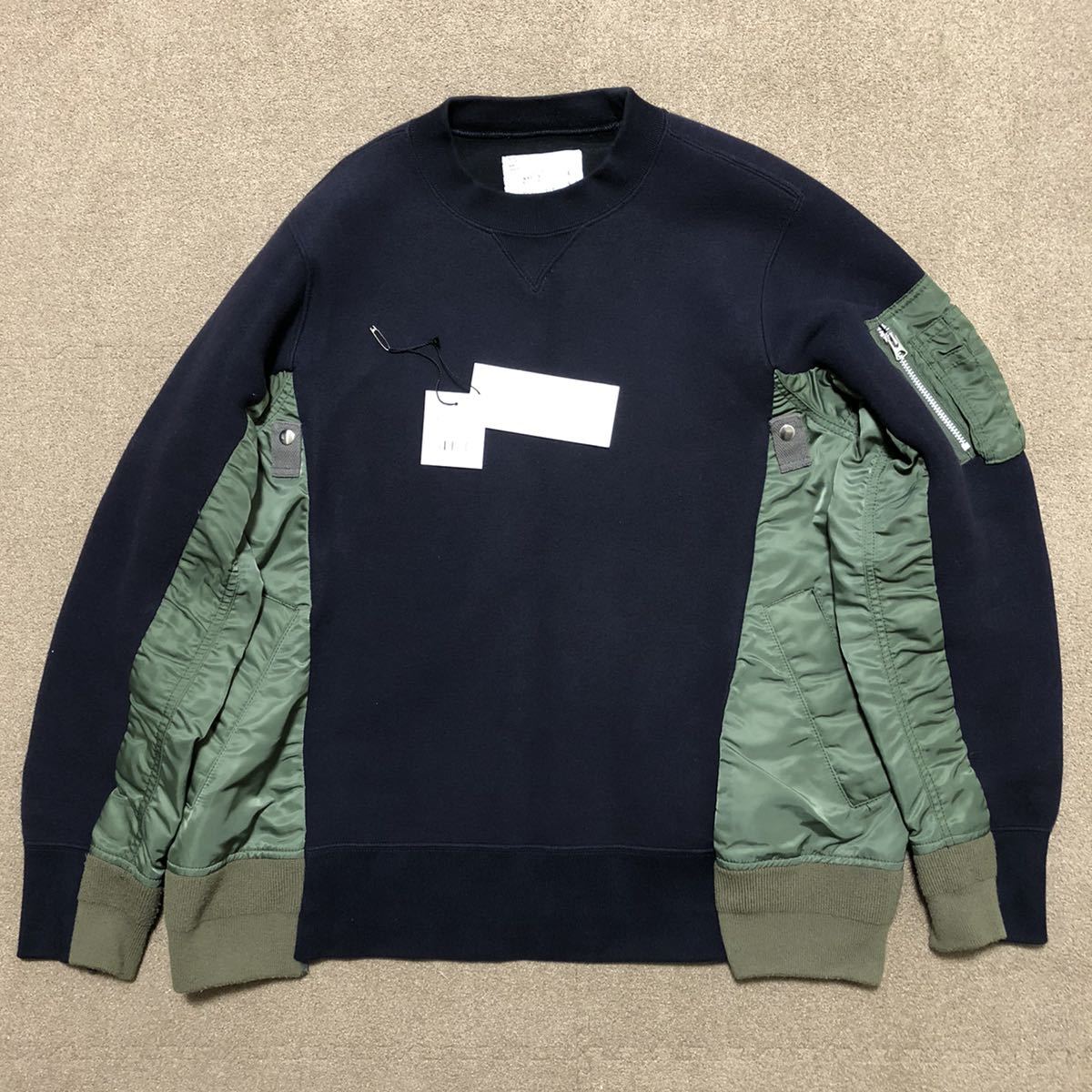 sacai | MA-1 サカイ ドッキング スウェット ⁄ ネイビー カーキ 