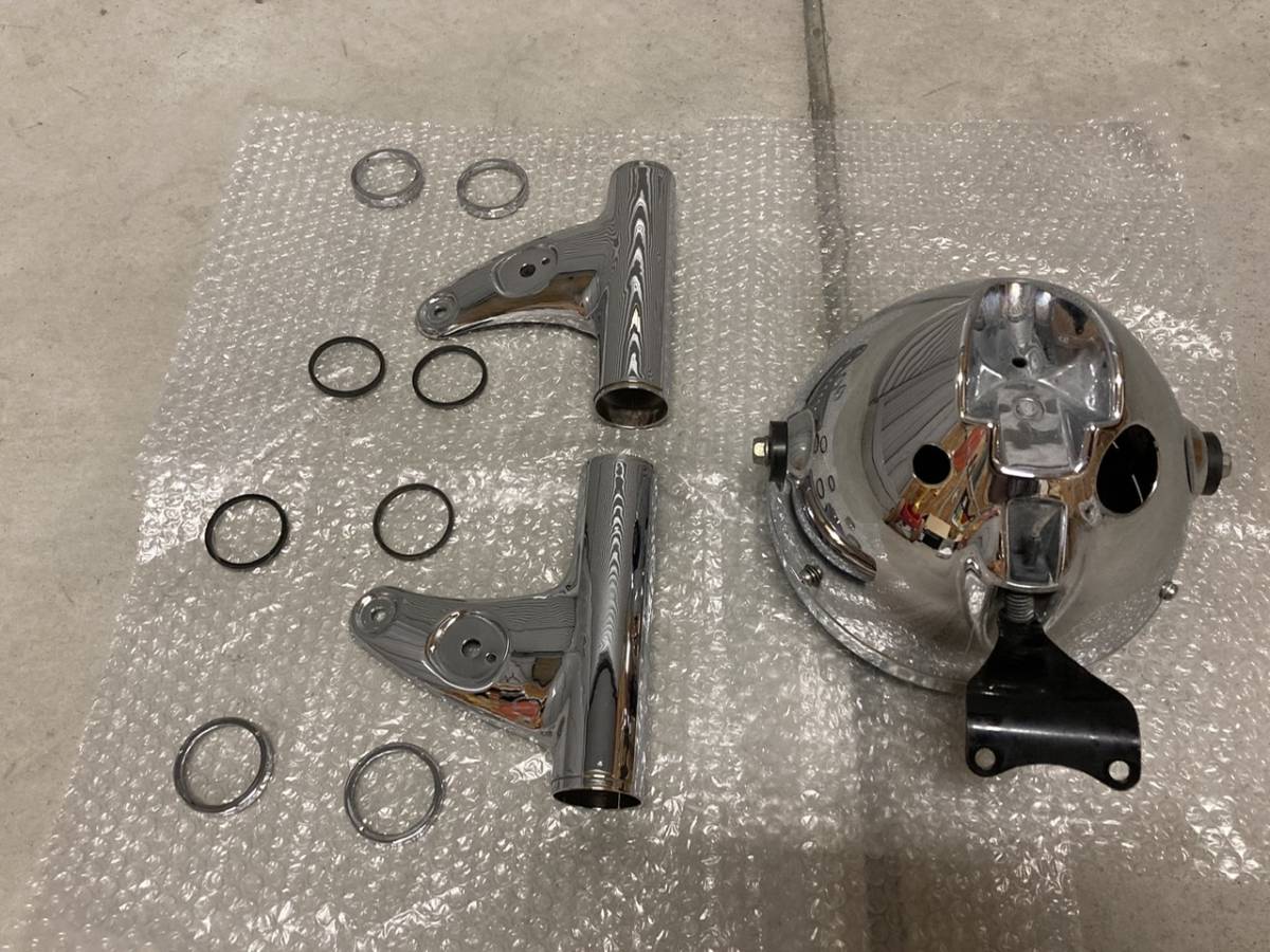 w650 純正 クローム ヘッドライト ステー セット メッキ ブラケット
