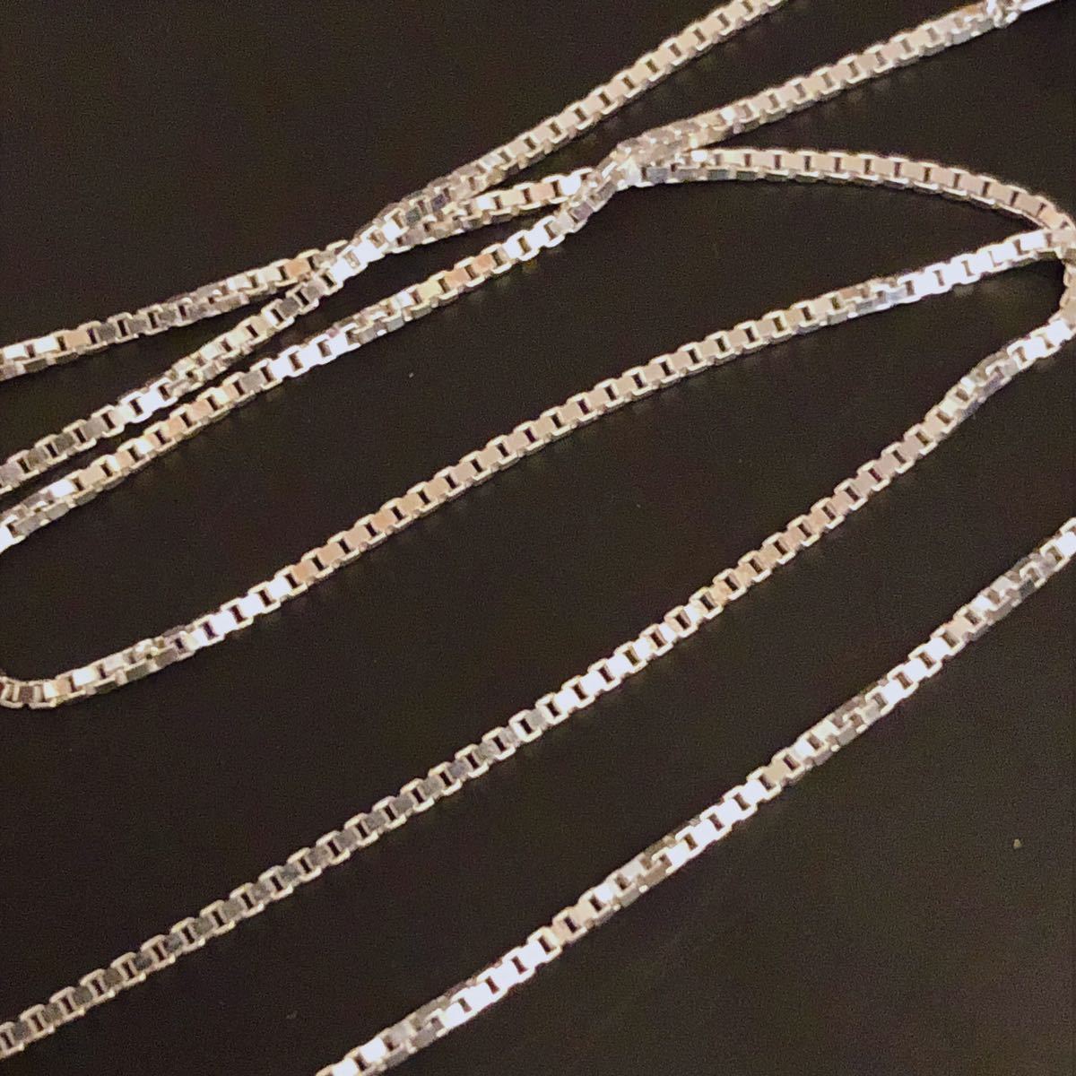 k18WG 重量約3.2g 長さ約42cmホワイトゴールド ベネチアンチェーン 美品 アクセサリー 1円スタート 売り切り_1