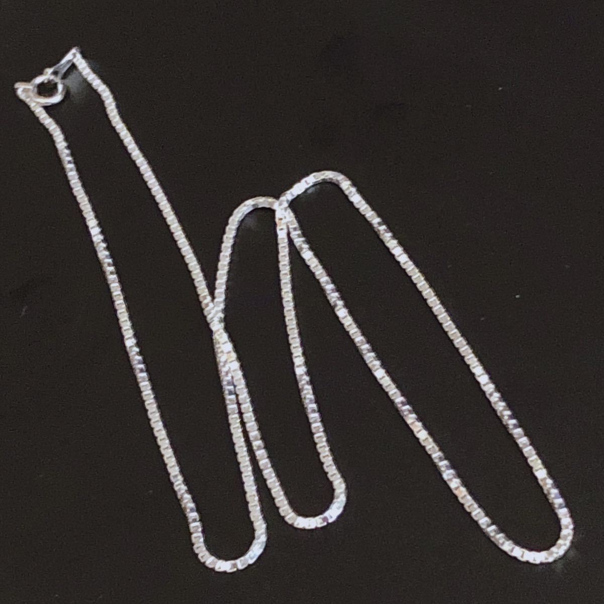 k18WG 重量約3.2g 長さ約42cmホワイトゴールド ベネチアンチェーン 美品 アクセサリー 1円スタート 売り切り_2