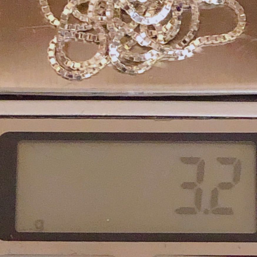 k18WG 重量約3.2g 長さ約42cmホワイトゴールド ベネチアンチェーン 美品 アクセサリー 1円スタート 売り切り_5