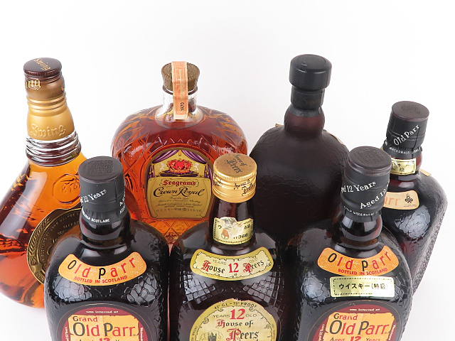 1円～ オールドパー ハウスオブピアーズ クラウンローヤル ジョニーウォーカー ウイスキー 計7本セット OldParr HOUSE OF PEERS 酒 未開栓