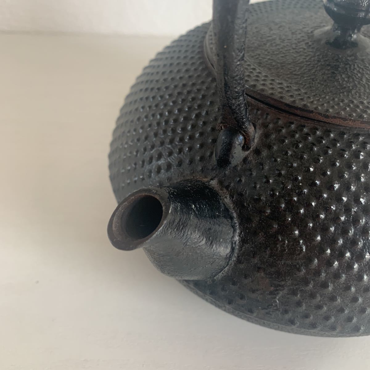 南部鉄器 岩鋳 鉄瓶 急須 茶道具 黒焼付 鉄瓶兼用急須 鉄器 昭和レトロ |