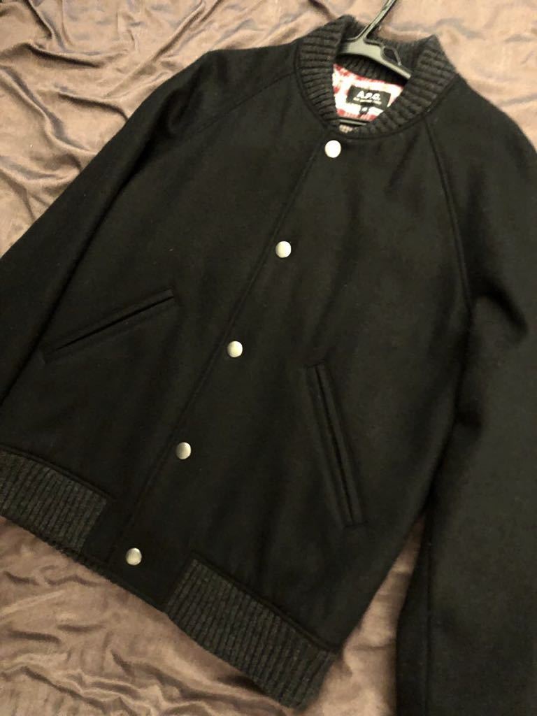 美品 APC ウール スタジャン ブルゾン スタジャン A.P.C. アーペーセー 
