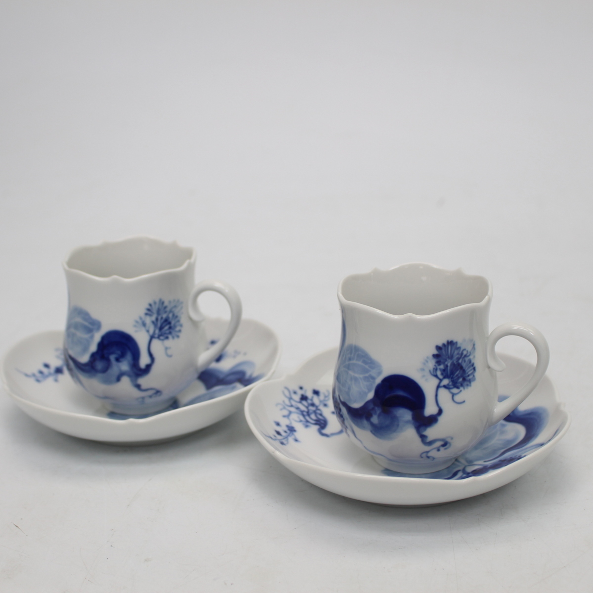 注目のブランド 254)【美品】Meissen ブルーオーキッド ティーカップ 