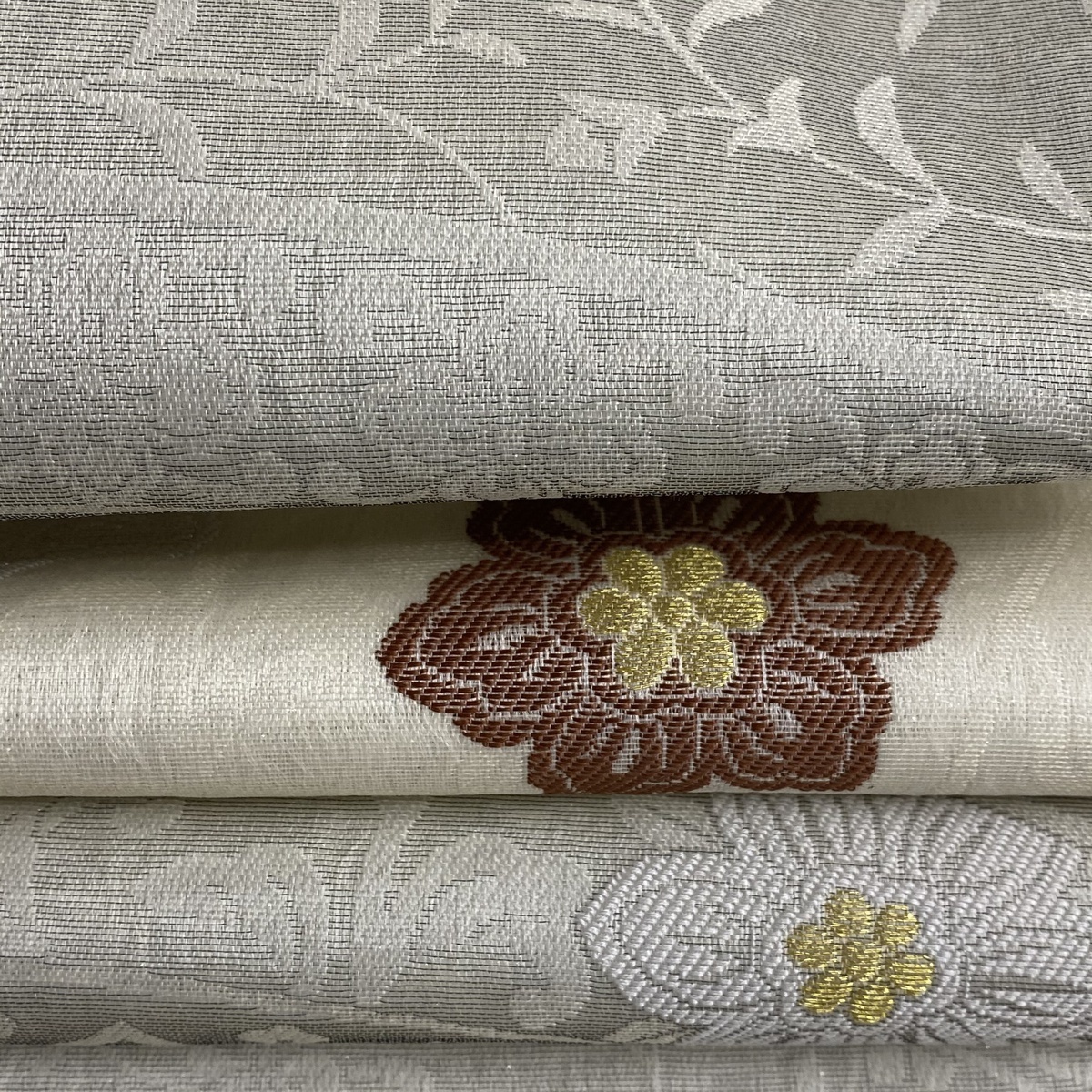 袋帯 美品 名品 夏帯 花唐草 花柄 金糸 銀糸 白 六通 正絹 【