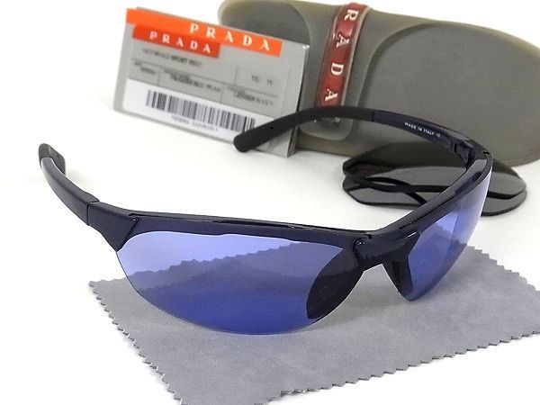1円 □美品□ PRADA プラダ SPS09A 5AD-9B1 スポーツ サングラス 替え 