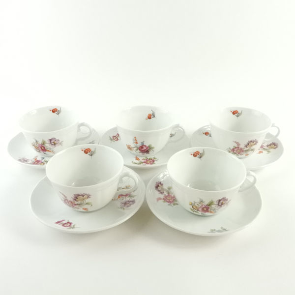 リチャードジノリ カップ＆ソーサー 5客 セット ティー 花柄 フラワー