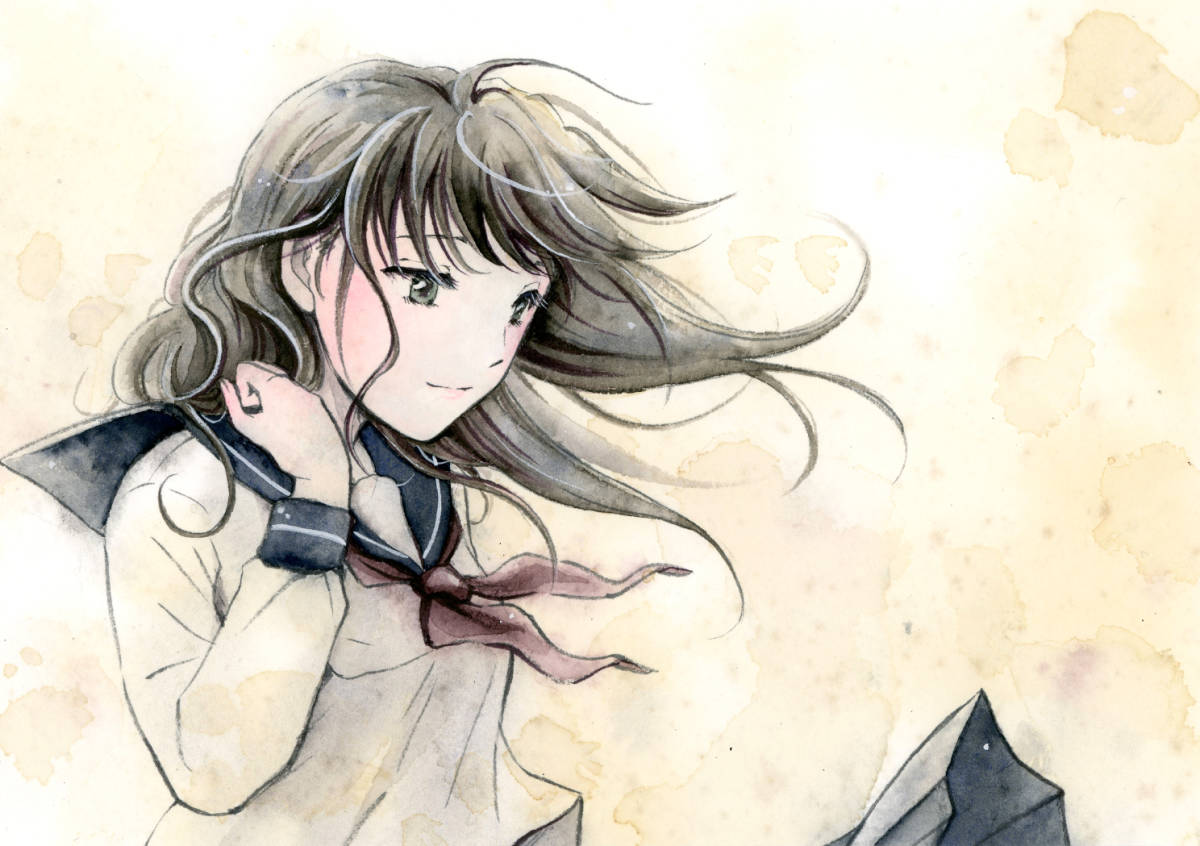 手描きイラスト オリジナル 墨の風 A5 透明水彩 墨 手描きイラスト 売買されたオークション情報 Yahooの商品情報をアーカイブ公開 オークファン Aucfan Com