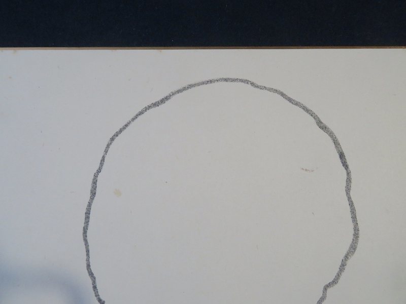 模写】熊谷守一・肉筆色紙「松に月」・孤高の画家（V-59) 【公式通販】