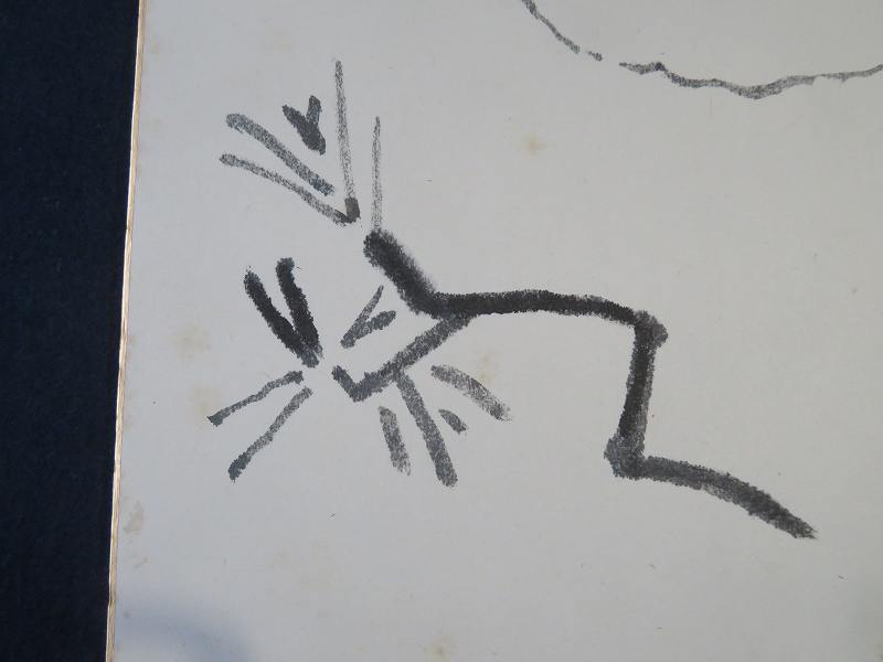 模写】熊谷守一・肉筆色紙「松に月」・孤高の画家（V-59) 【公式通販】