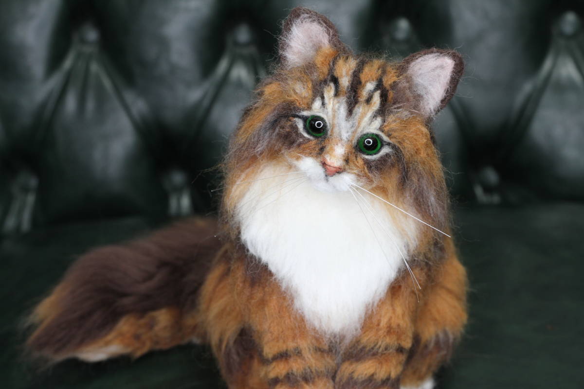 受注商品 猫 ノルウェージャン 羊毛フェルト ハンドメイド 受注商品