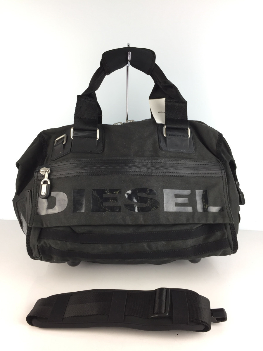 DIESEL ボストンバッグ ブラック レザー DIESEL◇ボストンバッグ/ブラック/黒/ショルダー有/ブランドロゴ
