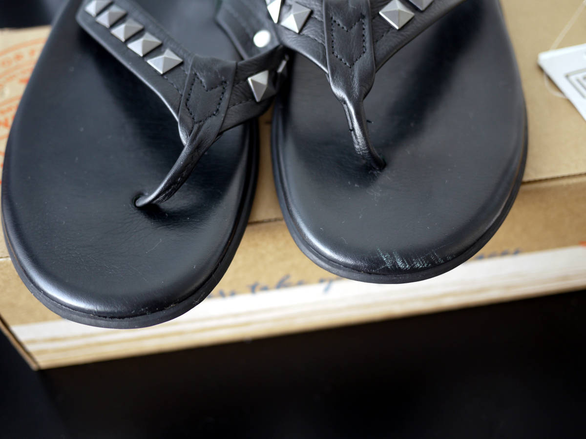 ISLANDSLIPPER☆アイランドスリッパ☆レザー☆黒×黒スタッズ☆US11