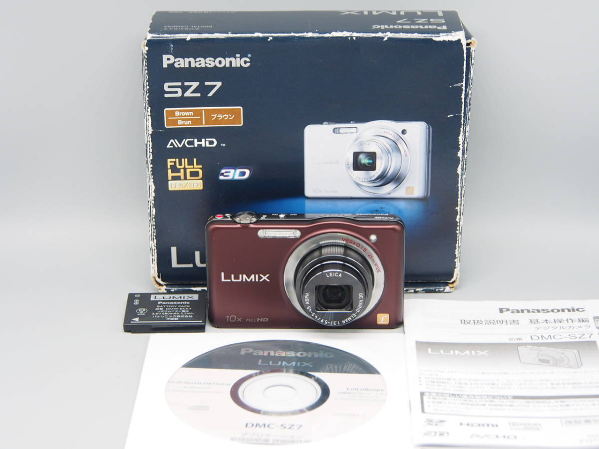 管0739Y パナソニック DMC-SZ7 LUMIX ブラウン コンデジ Panasonic