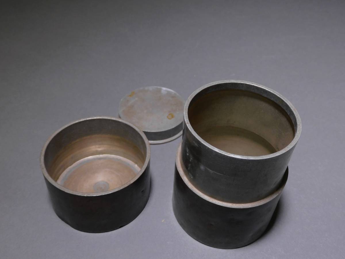 錫製 茶壺 茶入 約498g ◇中国古玩・古錫・尚玩堂造・嵌