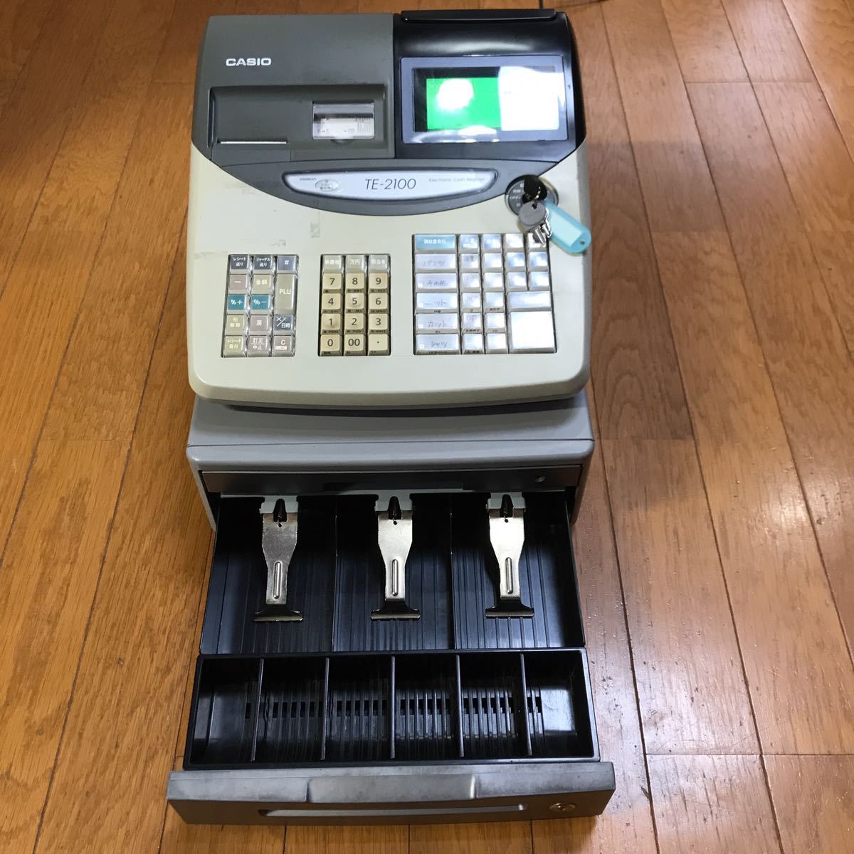 CASIO 15部門レジスター TE-2100 箱 取扱説明書付カシオレジスター 内