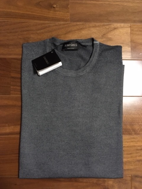 ザニエリ 新品正規品 ZANIERI zanieri 未使用 メルカリ 新品正規品 6.0万円 【ZANIERI / ザニエリ　ウォッシュ加工サマーニット　カシミア×ウール　クルーネックニット】 L（48-50程度） グレー
