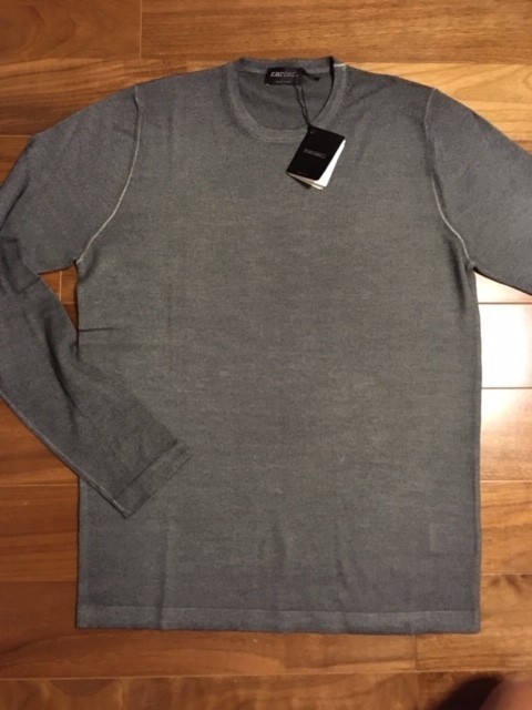 ザニエリ 新品正規品 ZANIERI zanieri 未使用 メルカリ 新品正規品 6.0万円 【ZANIERI / ザニエリ　ウォッシュ加工サマーニット　カシミア×ウール　クルーネックニット】 L（48-50程度） グレー