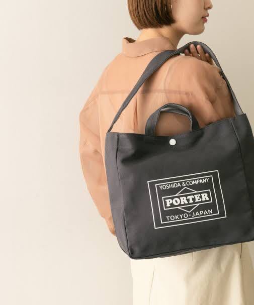 PORTER URBAN RESEARCH　日本製　TRAVEL COUTURE by LOWERCASE　キャンバス　トートバッグ　ショルダー 2WAY コラボ別注　グレー