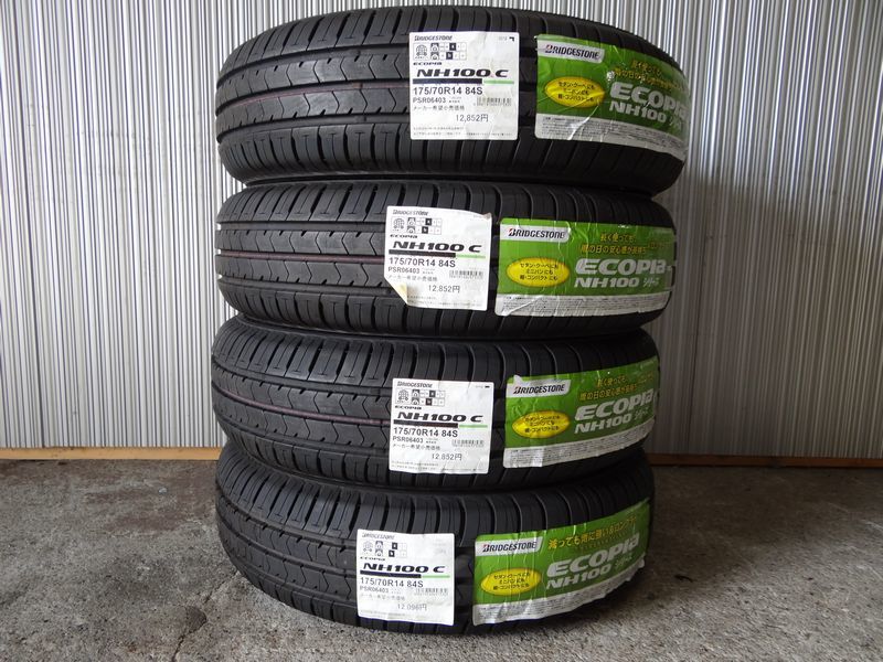 驚きの破格値，爆買い 激安 175/70R14 175 70 14 ECOPIA NH100C エコピア 16/18年製 夏 サマータイヤ 4本価格 総額20000円/24000円(ブリヂストン)｜売買されたオークション情報、yahooの商品情報をアーカイブ公開 - オークファン 14インチ