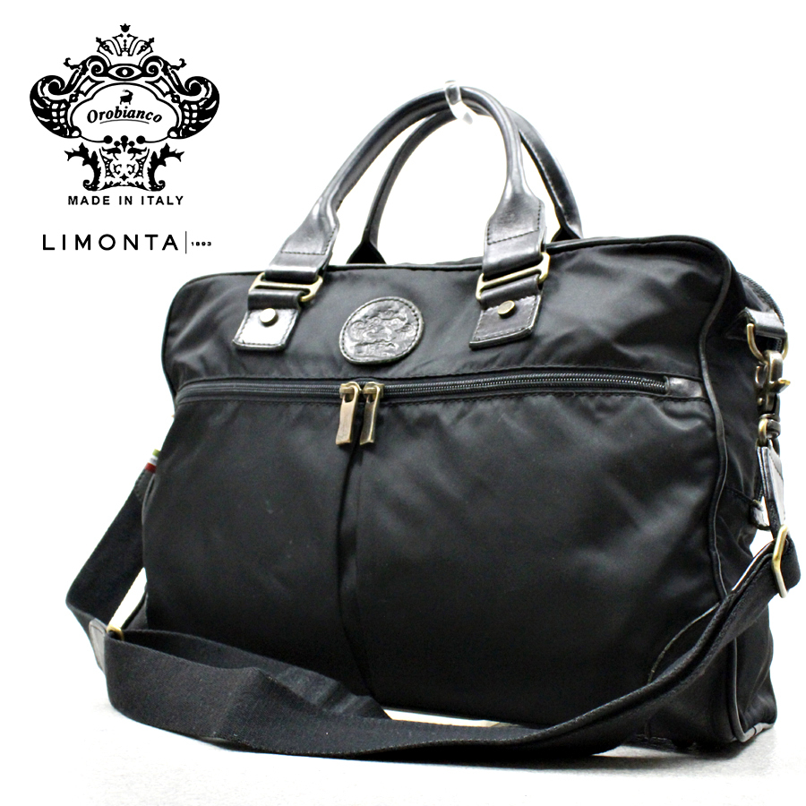 2026，高品質 参考価格￥48 600- イタリア製 Orobianco オロビアンコ 牛革 x LIMONTA リモンタナイロン 2WAY ブリーフケース ビジネスバッグ 黒-(かばん、バッグ)｜売買されたオークション情報、yahooの商品情報を かばん、バッグ