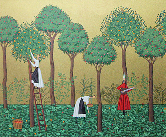 □北見隆 【収穫】 1997年 シルクスクリーン 直筆サイン エディション有り