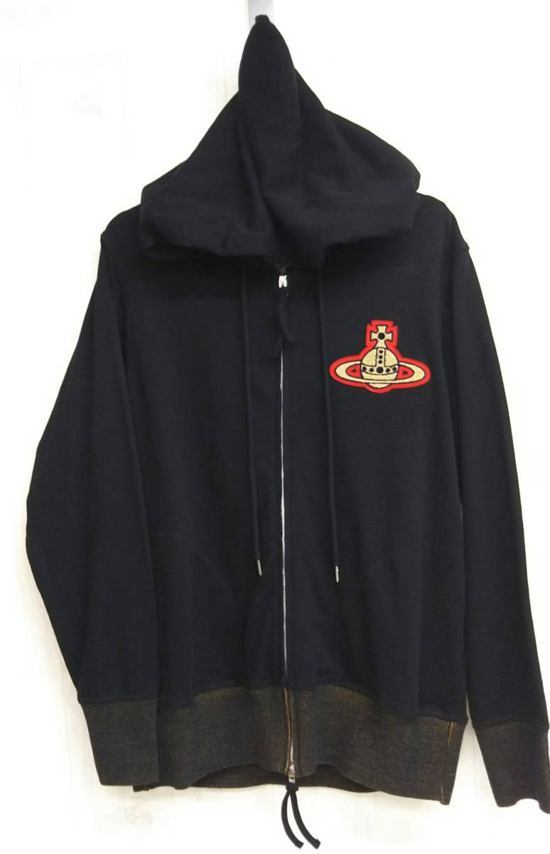 人気，爆買い VIVIENNE WESTWOOD ヴィヴィアンウエストウッド ORBパッチパーカー 日本製 綿100% ポケット&times;2 ダブルジップ サイズ50 XL ブラック(XLサイズ以上)｜売買されたオークション情報、yahooの商品情報を XLサイズ以上