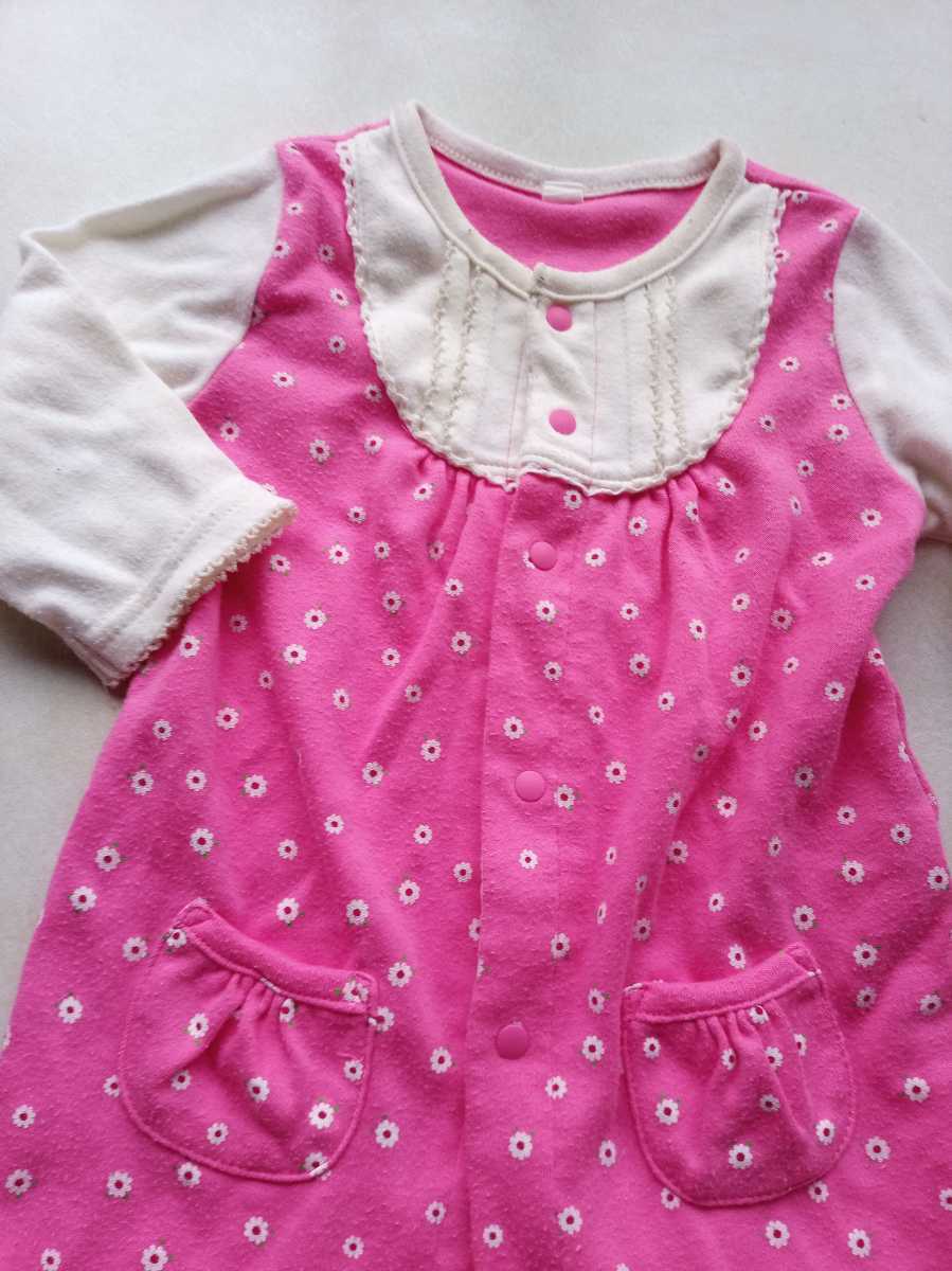 サイズ70 ロンパース カバーオール ピンク 白 赤ちゃん 女の子 半年 0歳 長袖 ロンパース一般 売買されたオークション情報 Yahooの商品情報をアーカイブ公開 オークファン Aucfan Com