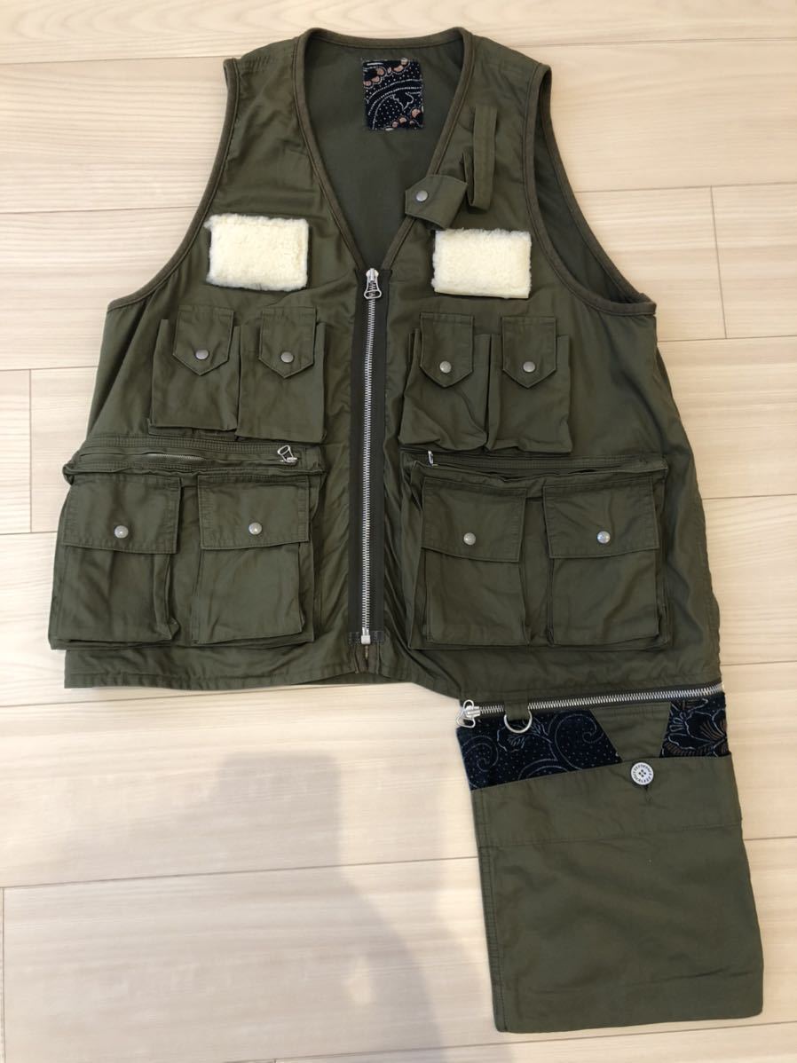 VISVIM 20SS ICT indigo camping trailer PILAR FISHERMAN VEST KOFU