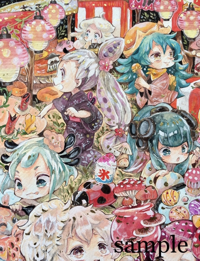 手描きイラスト 創作 オリジナル 真暗森のキノコ姫 夏祭り アクリルガッシュ 色鉛筆 サイズ 手描きイラスト 売買されたオークション情報 Yahooの商品情報をアーカイブ公開 オークファン Aucfan Com