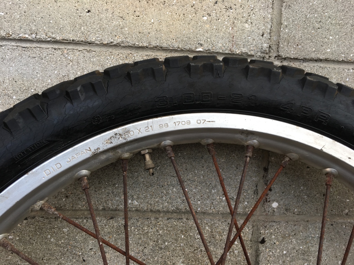 ホンダ XL250S 21インチ フロントホイール 21×1.60 DID リム 程度は