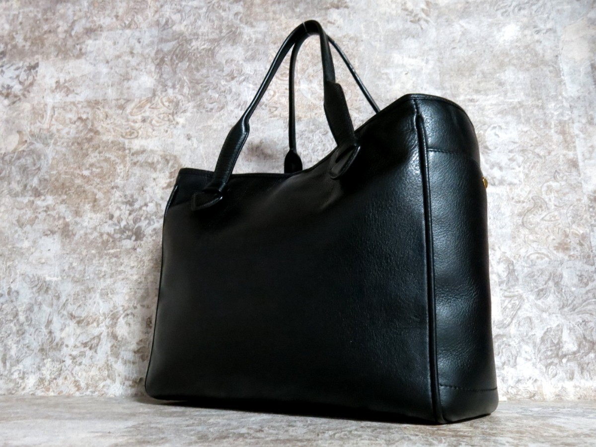 極美品】ロエベ ハンドバッグ ビジネスバッグ 黒 型押し A4収納 