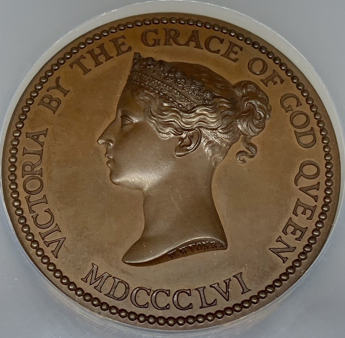1856 ヴィクトリア女王 地方賞 【芸術受賞】大型ブロンズメダル 72mm イギリス ヴィクトリア女王 ヤフオク初登場1856 1856年(1859年 72g