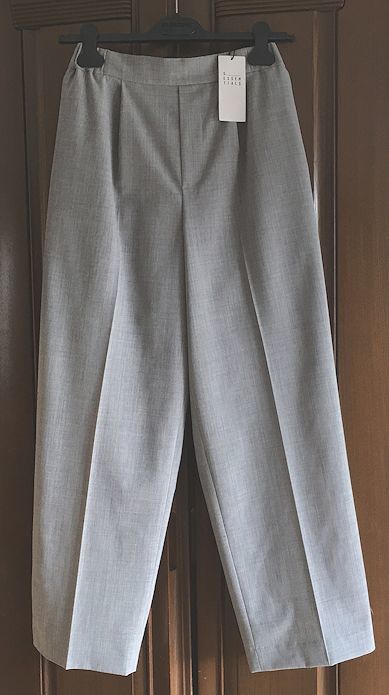 S.ESSENTIALS エスエッセンシャルズ三陽商会★ウール混ワイドパンツ・裏地付ライトグレー・サイズ36・ウェスト66～86cm★未使用★送料無料