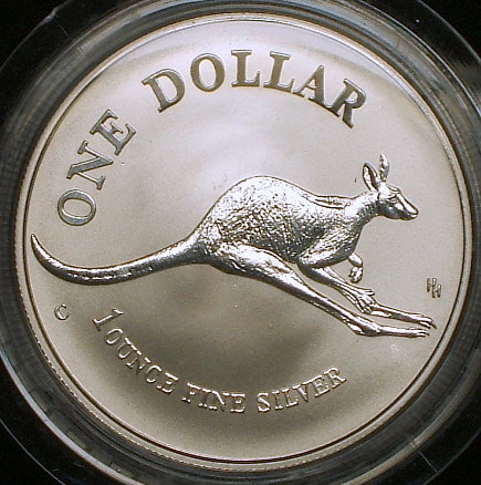 オーストラリア大型銀貨】（カンガルー 1994年 1オンス純銀 マット