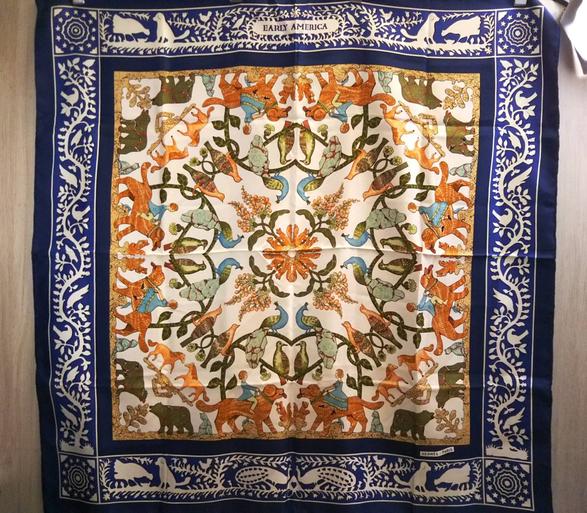 即決】エルメス HERMES カレ90 EARLY AMERICA 古き良きアメリカ 