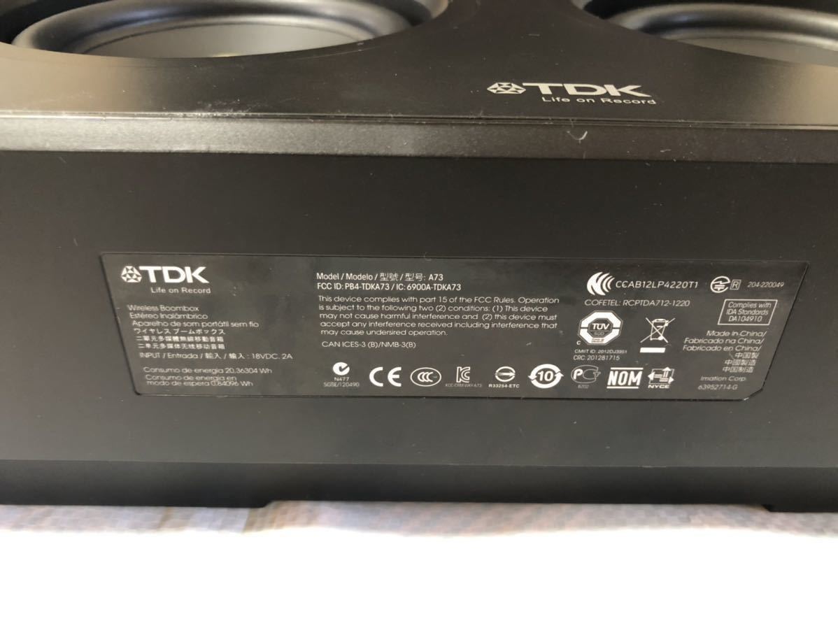 最終値下　TDK ワイヤレスブームボックス A73 Bluetoothスピーカー TDK A73 Boomboxブームボックス・ブルートゥース・スピーカー