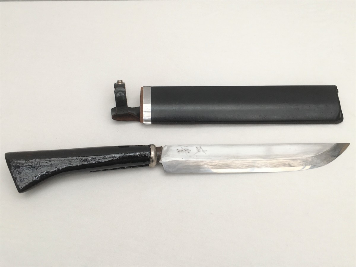  政豊 銘有り ハンティング和式ナイフ 片刃／240mm(ハンティングナイフ、狩猟刀)｜売買されたオークション情報、yahooの商品情報をアーカイブ公開 - オークファン ハンティングナイフ、狩猟刀