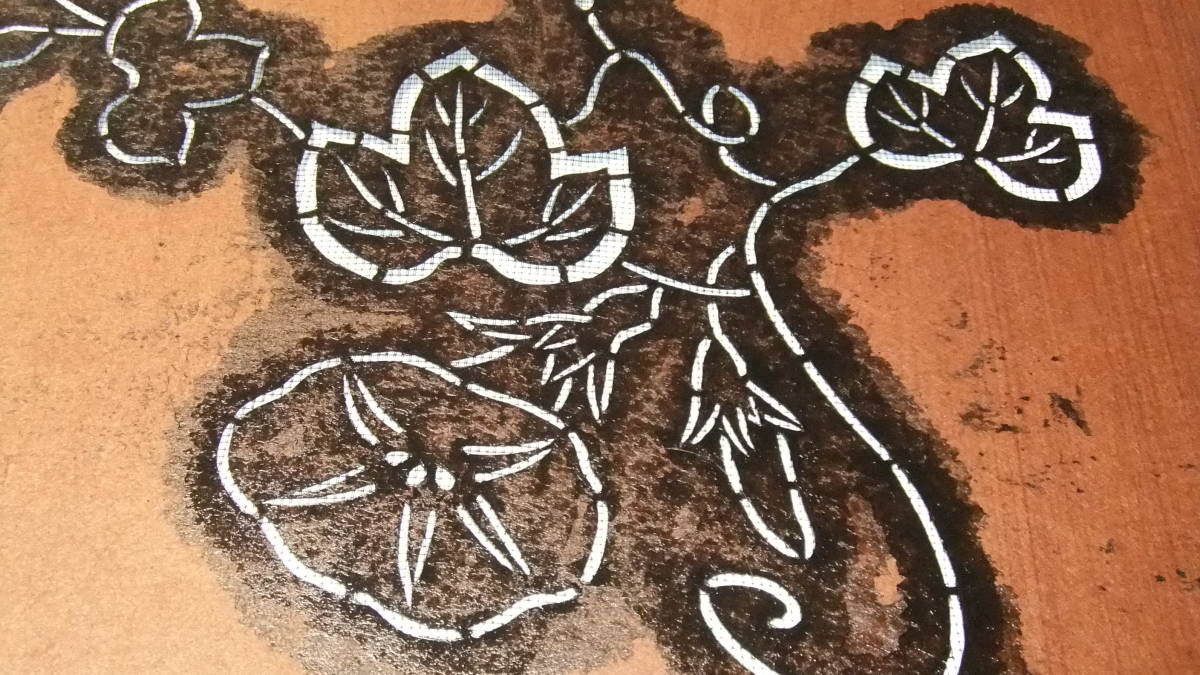 36 朝顔の花模様 デザイン図柄 型染め型紙 Katagami Stencil 民藝 切り絵 伝統工芸品 はり絵 きり絵 売買されたオークション情報 Yahooの商品情報をアーカイブ公開 オークファン Aucfan Com