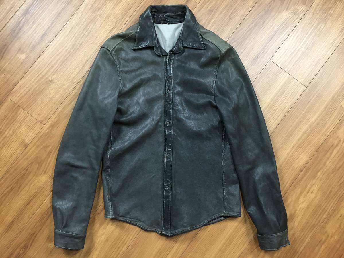 GIORGIO BRATO ジョルジオブラット ラムレザー シャツ ジャケット 