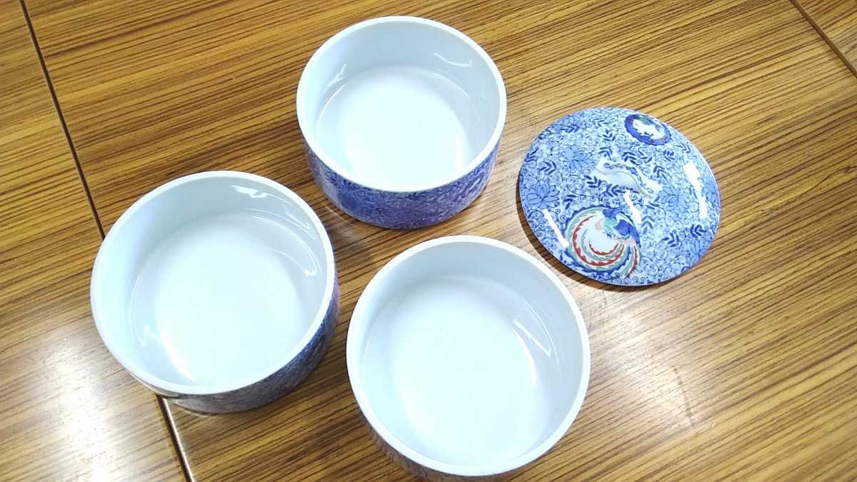 希少 深川製磁 3段重 陶器製 龍と鳳凰 魔除け 縁起物 神