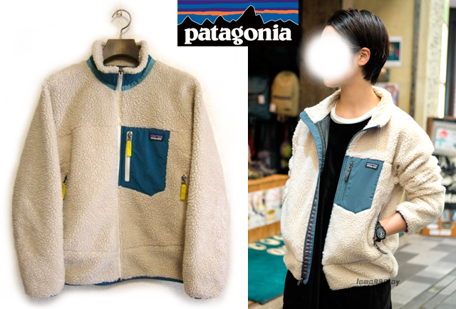 新品，品質保証 定価1.8万 patagoniaレトロXジャケットkids Lボア フリース カーディガン パイル ナチュラル ブルーxベージュ65625キッズ~レディースws(女性用)｜売買されたオークション情報、yahooの商品情報をア 女性用