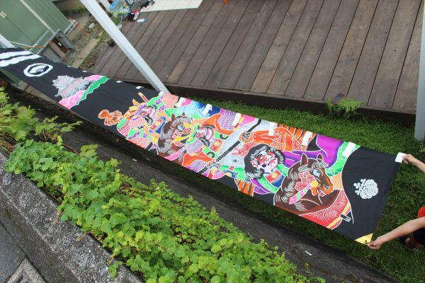 節句のぼり旗 ①古布|リメイク素材|武者絵幟のぼり|節句のぼり|のぼり旗|新品未使用