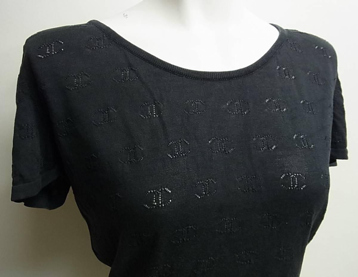Chanel 96P ココマーク刺繍 コットン 半袖 ニット トップス チビTシャツ P06574 ホワイト 42 (211596