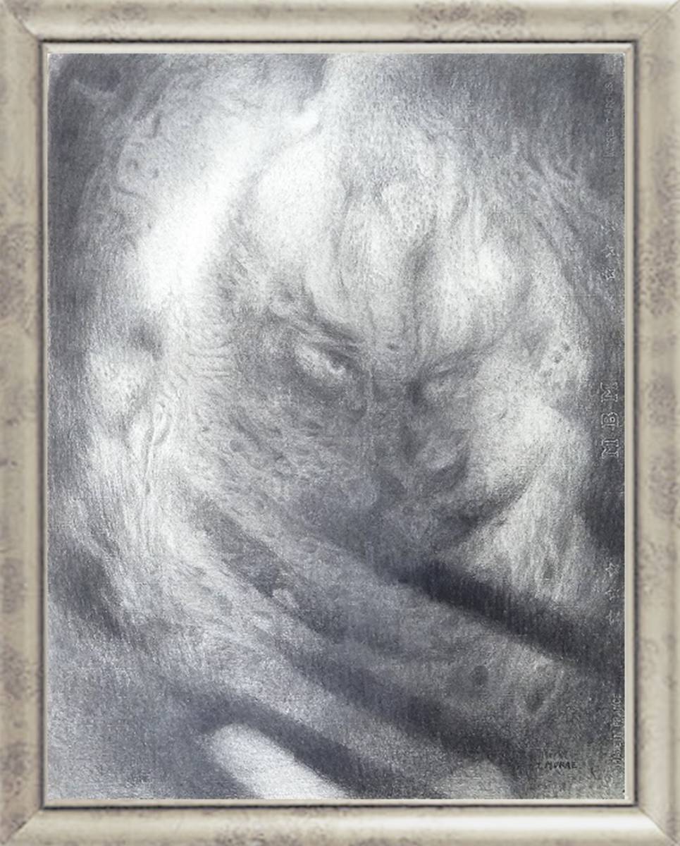 ☆T.MURAE 作 ⑦5枚セット 抽象画 木炭画 コンテ画 65㎝×49.5