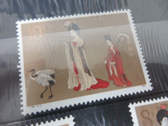 ☆中国切手☆ 未使用美品 良品 中国切手 T89 中国画唐美人 小型シート